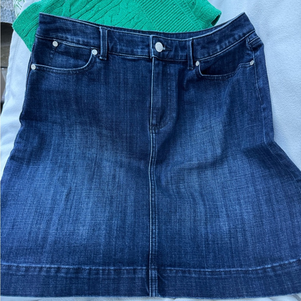 Talbots Indigo Blue Jean Skirt, NWT